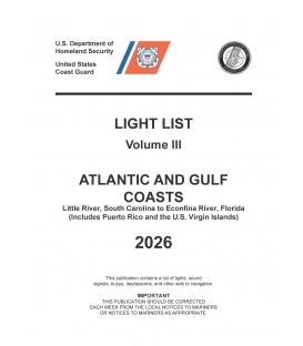 USCG Light List III 2026:  Atlantic and Gulf Coast Little River, South Carolina to Econfina River, Florida