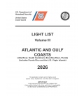 USCG Light List III 2026:  Atlantic and Gulf Coast Little River, South Carolina to Econfina River, Florida