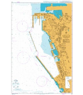 British Admiralty Nautical Chart 45 Gibraltar Harbour