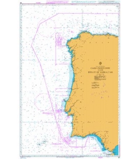 British Admiralty Nautical Chart 87 Cabo Finisterre to the Strait of Gibraltar