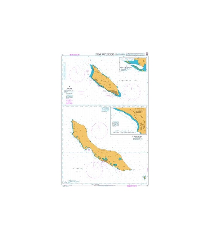 British Admiralty Nautical Chart 702 Aruba and Curacao
