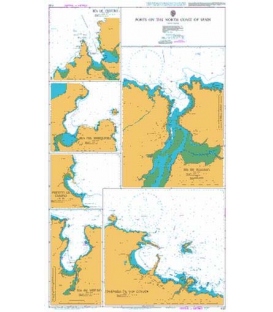British Admiralty Nautical Chart 1122 Ports on the North Coast of Spain