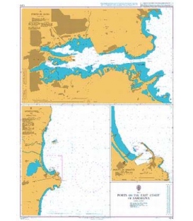 British Admiralty Nautical Chart 1210 Ports on the East Coast of Sardegna