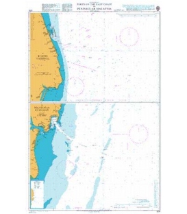 British Admiralty Nautical Chart 1374 Ports on the East Coast of Penisular Malaysia