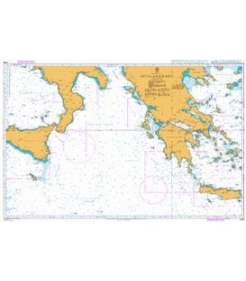 British Admiralty Nautical Chart 1439 Sicilia to Nisos Kriti
