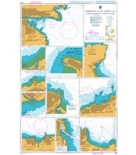 British Admiralty Nautical Chart 1462 Harbours on the North and East Coasts of Scotland