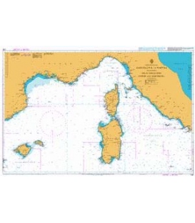 British Admiralty Nautical Chart 1780 Barcelona to Napoli including Islas Baleares Corse and Sardegna