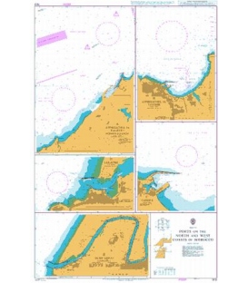 British Admiralty Nautical Chart 1912 Ports on the North and West Coasts of Morocco