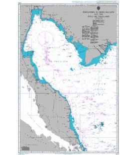 British Admiralty Nautical Chart 2414 Singapore to Song Sai Gon and the Gulf of Thailand