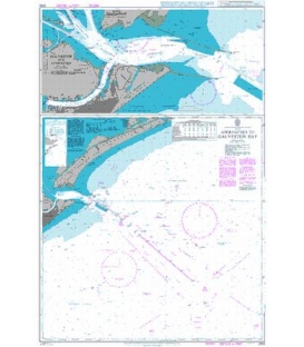 British Admiralty Nautical Chart 3183 Approaches to Galveston Bay