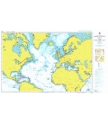 British Admiralty Nautical Chart 4004 A Planning Chart for the North Atlantic Ocean and Mediterranean Sea 